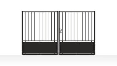 Portail acier droit semi-plein ligne simple - vue technique configurateur