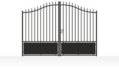 Portail acier droit semi-plein ligne simple - vue technique configurateur