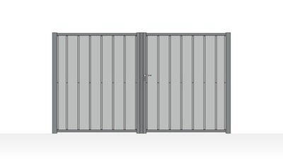 Portail acier chapeau de gendarme ajouré élégant - vue technique configurateur