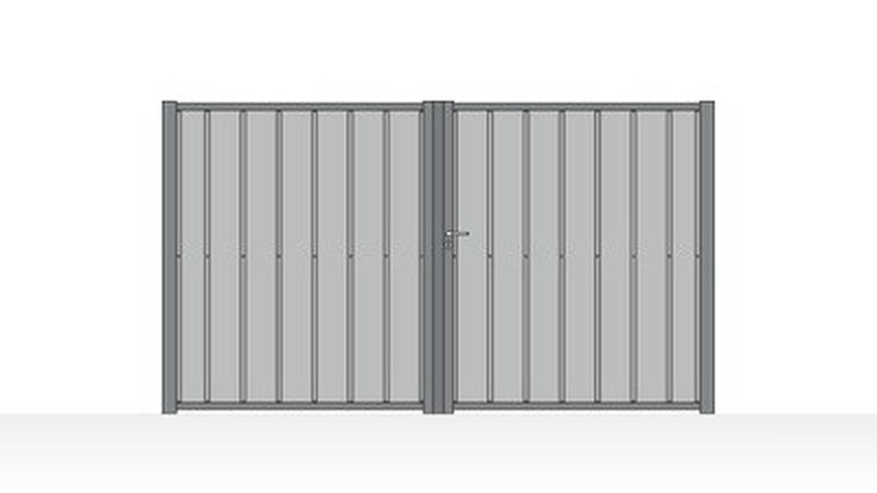 Portail acier chapeau de gendarme ajouré élégant - vue technique configurateur