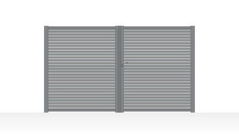 Portail acier ajouré droit style classique - vue technique configurateur