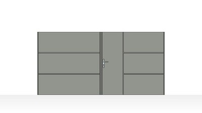 Portail acier contemporain ultra-moderne design - vue technique configurateur