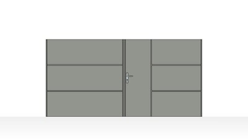 Portail acier contemporain ultra-moderne design - vue technique configurateur