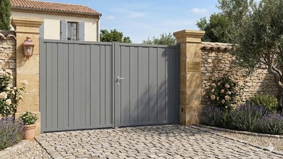 Portail acier chapeau de gendarme ajouré élégant sur mesure