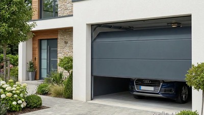 Porte de garage sectionnelle motorisée Somfy - Kit ou prémontée