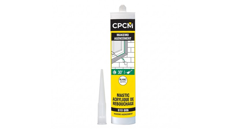 Mastic acrylique 300 ml blanc - CPCM