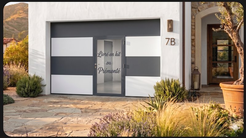 Porte garage sectionnelle livrée en kit ou prémontée usine — option de pose
