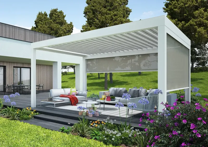 Pergola bioclimatique sur mesure  - Autoportée - Lames orientables motorisées