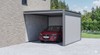 Carport aluminium fermé type box avec parois latérales - abri voiture sécurisé
