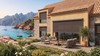 Store coffre vertical extérieur sur terrasse en bord de Méditerranée - toile screen taupe anti-chaleur