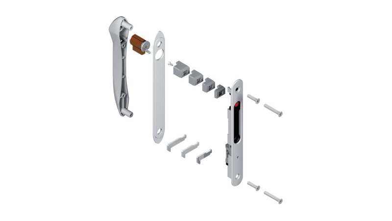 Kit fermeture 8299 La Croisée DS blanc pour baie coulissante aluminium