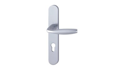 Ensemble de porte HOPPE New York plaque 195 mm clé L argent