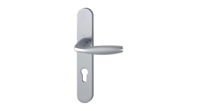 Ensemble de porte HOPPE New York plaque 195 mm clé I aspect inox