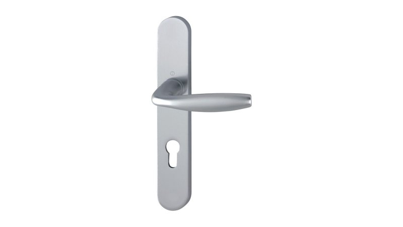 Ensemble de porte HOPPE New York plaque 195 mm clé I aspect inox