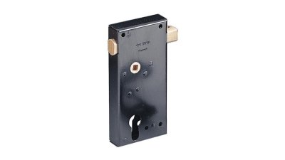 Serrure de portail bois en applique verticale cylindre européen Thirard