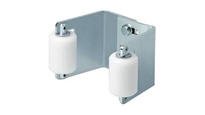 Butée de réception réglable pour portail coulissant - rouleaux nylon - vantail 53 à 76 mm - Comunello