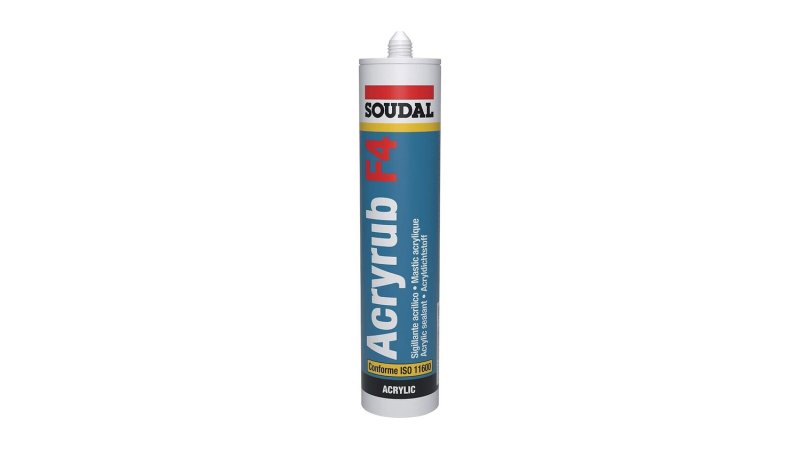Mastic acrylique de rebouchage Acryrub F4 blanc Soudal cartouche 300 ml
