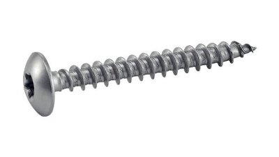 Vis de penture inox A4 Acton - tête cylindrique large, Torx T30, filetage total - Ø 6 et 7 mm, 20 à 60 mm - boîte de 100