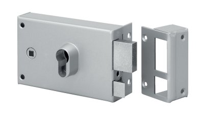 Serrure de grille en applique horizontale à fouillot cylindre européen 9762 Métalux