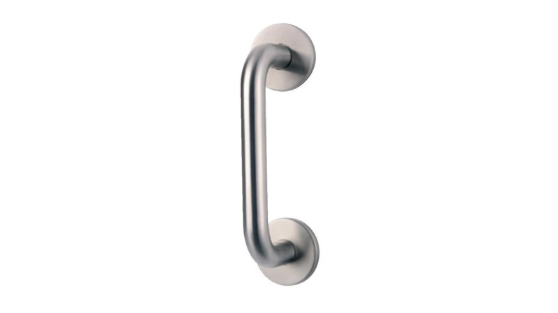 Poignée de tirage droite sur rosettes inox Vachette pour porte battante