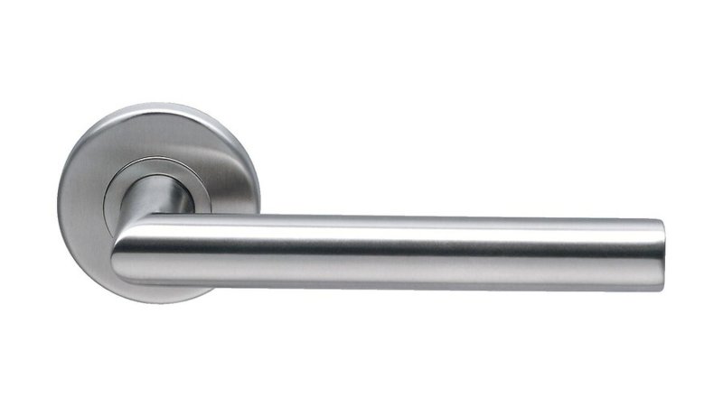 Béquille double droite inox 304 sur rosace ronde EST 21 Normbau
