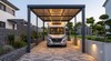 Carport camping-car autoportant en aluminium, hauteur 3,50 m – abri camping-car avec spots LED