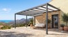 Toit fixe aluminium adossé à la maison, toiture opale – même structure que le carport adossé