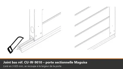 Joint bas d’origine pour porte de garage sectionnelle Maguisa — réf. CU-W-9010