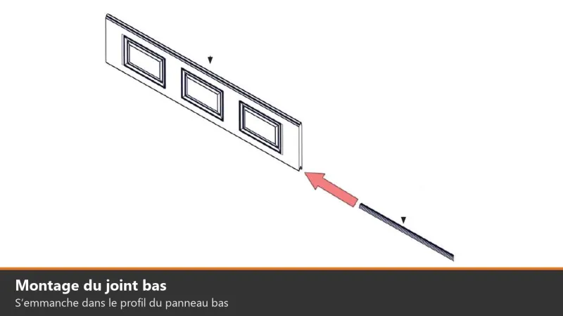 Joint bas d’origine pour porte de garage sectionnelle Maguisa — réf. CU-W-9010