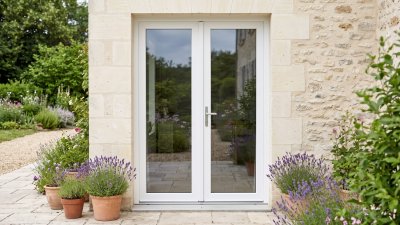 Porte de Service PVC Vitrée Sur Mesure – 2 Vantaux | Aluplast