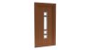 Porte d'entrée PVC modèle 001 – Semi-Vitrée Moderne, 4 Vitrages en Colonne, visuel en finition bois