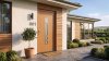 Porte d'entrée PVC sur mesure Semi-Vitrée Moderne, 4 Vitrages en Colonne – modèle 001, photo d'ambiance