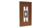 Porte d'entrée PVC modèle 004 – Vitrée Style Ancien, Croisillons et Losange Central, visuel en finition bois