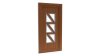 Porte d'entrée PVC modèle 005 – Vitrée Design, 6 Triangles en Diagonale, visuel en finition bois