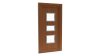 Porte d'entrée PVC modèle 007 – Vitrée Moderne, 3 Rectangles Superposés, visuel en finition bois