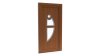 Porte d'entrée PVC modèle 008 – Semi-Vitrée Design, Hublot et 2 Vitrages en Lame, visuel en finition bois