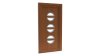 Porte d'entrée PVC modèle 013 – Semi-Vitrée Moderne, 3 Hublots Fendus, visuel en finition bois