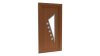 Porte d'entrée PVC modèle 017 – Semi-Vitrée Design, Triangle et 5 Pastilles, visuel en finition bois