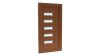Porte d'entrée PVC modèle 020 – Semi-Vitrée Moderne, 5 Fentes Horizontales, visuel en finition bois