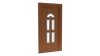 Porte d'entrée PVC modèle 021 – Semi-Vitrée Style Ancien, Éventail et 4 Rectangles, visuel en finition bois