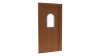 Porte d'entrée PVC modèle 022 – Semi-Vitrée Style Ancien, Vitrage Cintré, visuel en finition bois