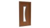 Porte d'entrée PVC modèle 023 – Vitrée Design, Haut Vitrage Incurvé, visuel en finition bois