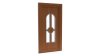 Porte d'entrée PVC modèle 027 – Vitrée Style Ancien, Vitrages Cintrés et Médaillon, visuel en finition bois