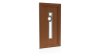 Porte d'entrée PVC modèle 033 – Semi-Vitrée Moderne, Long Vitrage et Hublot, visuel en finition bois