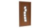 Porte d'entrée PVC modèle 036 – Semi-Vitrée Design, 6 Carreaux en Courbe, visuel en finition bois