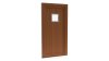 Porte d'entrée PVC modèle 037 – Semi-Vitrée Moderne, Petit Carreau en Partie Haute, visuel en finition bois