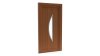 Porte d'entrée PVC modèle 040 – Semi-Vitrée Design, Croissant de Lune, visuel en finition bois