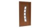 Porte d'entrée PVC modèle 042 – Semi-Vitrée Design, Bandeau Cintré à 5 Vitrages, visuel en finition bois