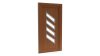 Porte d'entrée PVC modèle 043 – Semi-Vitrée Design, 4 Vitrages Obliques, visuel en finition bois