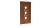 Porte d'entrée PVC modèle 044 – Semi-Vitrée Style Ancien, 3 Losanges, visuel en finition bois